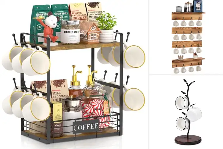 Detailed view of 10 Best Coffee Cup Storage Racks to Organize Your Kitchen Easily