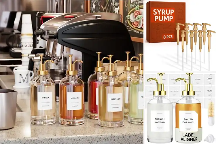Detailed view of 10 Best Coffee Syrup Bottle Holders With Pumps for Chic Counters