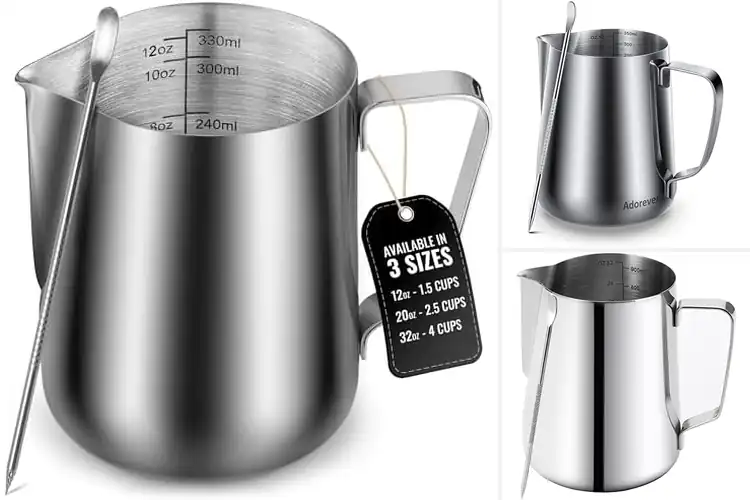 Detailed view of 10 Best Latte Art Pitchers With Measurements for Perfect Pours